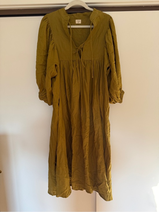Opia Dresses & Skirts - Opia Olive Tie-Front Maxi Dress
